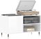 vidaXL - Platenkast - 85x38x48 - cm - bewerkt - hout - hoogglans - wit