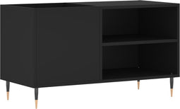 vidaXL - Platenkast - 85x38x48 - cm - bewerkt - hout - zwart