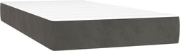 vidaXL - Pocketveringmatras - 100x220x20 - cm - fluweel - donkergrijs