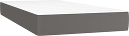 vidaXL - Pocketveringmatras - 120x190x20 - cm - kunstleer - grijs