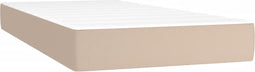 vidaXL - Pocketveringmatras - 120x190x20 - cm - kunstleer - cappuccinokleurig