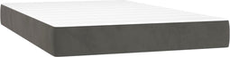 vidaXL - Pocketveringmatras - 120x220x20 - cm - fluweel - donkergrijs