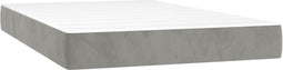 vidaXL - Pocketveringmatras - 120x220x20 - cm - fluweel - lichtgrijs