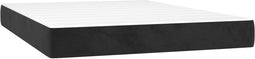 vidaXL - Pocketveringmatras - 140x190x20 - cm - fluweel - zwart