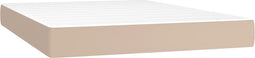 vidaXL - Pocketveringmatras - 140x190x20 - cm - kunstleer - cappuccinokleurig