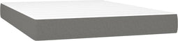 vidaXL - Pocketveringmatras - 140x190x20 - cm - stof - donkergrijs