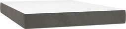 vidaXL - Pocketveringmatras - 140x200x20 - cm - fluweel - donkergrijs