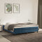vidaXL - Pocketveringmatras - 160x220x20 - cm - fluweel - donkerblauw