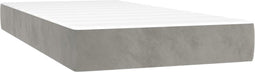 vidaXL - Pocketveringmatras - 80x200x20 - cm - fluweel - lichtgrijs