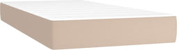 vidaXL - Pocketveringmatras - 90x190x20 - cm - kunstleer - cappuccinokleurig