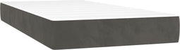 vidaXL - Pocketveringmatras - 90x210x20 - cm - fluweel - donkergrijs