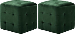 vidaXL - Poef - 2 - st - 30x30x30 - cm - fluweel - groen