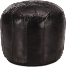 vidaXL - Poef - 40x35 - cm - echt - geitenleer - zwart