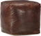 vidaXL - Poef - 40x40x40 - cm - echt - geitenleer - donkerbruin