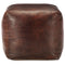 vidaXL - Poef - 40x40x40 - cm - echt - geitenleer - donkerbruin