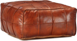 vidaXL - Poef - 60x60x30 - cm - echt - geitenleer - tan