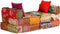 vidaXL - Poef - driezits - modulair - stof - patchwork