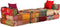 vidaXL - Poef - driezits - modulair - stof - patchwork