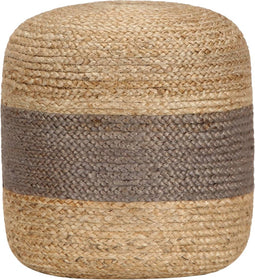 vidaXL - Poef - handgemaakt - 40x45 - cm - jute - grijs