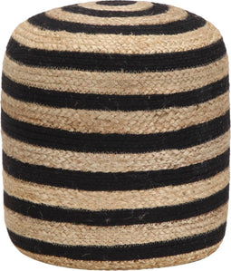 vidaXL - Poef - handgemaakt - 40x45 - cm - jute - zwart
