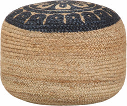 vidaXL - Poef - handgemaakt - 45x30 - cm - jute - blauw