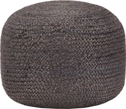 vidaXL - Poef - handgemaakt - 45x30 - cm - jute - donkergrijs