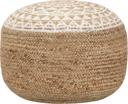 vidaXL - Poef - handgemaakt - 45x30 - cm - jute - wit
