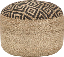 vidaXL - Poef - handgemaakt - 45x30 - cm - jute - zwart