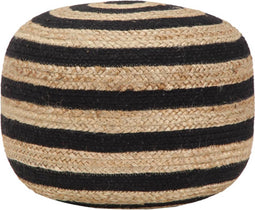 vidaXL - Poef - handgemaakt - 45x30 - cm - jute - zwart