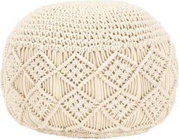 vidaXL - Poef - macramé - handgemaakt - 45x30 - cm - katoen