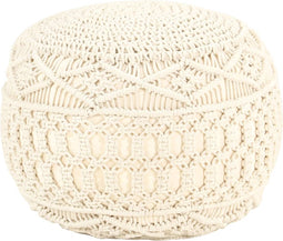 vidaXL - Poef - macramé - handgemaakt - 45x30 - cm - katoen