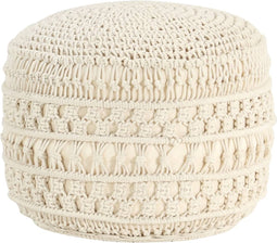 vidaXL - Poef - macramé - handgemaakt - 45x30 - cm - katoen