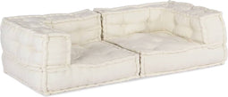 vidaXL - Poef - modulair - 140x70x36 - crèmekleurig - stof