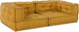vidaXL - Poef - modulair - 140x70x36 - stof - geel