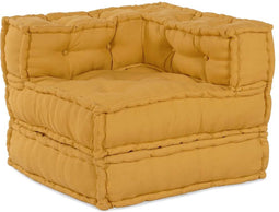 vidaXL - Poef - modulair - 70x70x54 - stof - geel