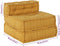 vidaXL - Poef - modulair - 70x70x54 - stof - geel
