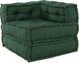 vidaXL - Poef - modulair - 70x70x54 - stof - groen