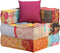 vidaXL - Poef - modulair - met - kussen - patchwork - stof