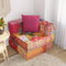 vidaXL - Poef - modulair - met - kussen - patchwork - stof