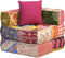 vidaXL - Poef - modulair - met - kussen - patchwork - stof