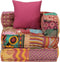 vidaXL - Poef - modulair - met - kussen - patchwork - stof