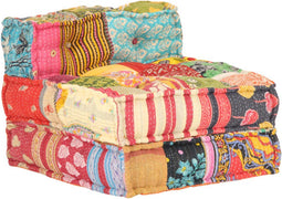 vidaXL - Poef - modulair - stof - patchwork