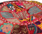 vidaXL - Poef - patchwork - rond - handgemaakt - 40x20 - cm - katoen - rood