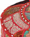 vidaXL - Poef - patchwork - rond - handgemaakt - 40x20 - cm - katoen - rood