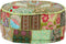 vidaXL - Poef - patchwork - rond - handgemaakt - 40x20 - cm - katoen - groen