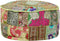 vidaXL - Poef - patchwork - rond - handgemaakt - 40x20 - cm - katoen - groen