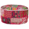 vidaXL - Poef - patchwork - rond - handgemaakt - 40x20 - cm - katoen - roze