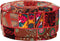 vidaXL - Poef - patchwork - rond - handgemaakt - 40x20 - cm - katoen - rood
