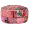 vidaXL - Poef - patchwork - rond - handgemaakt - 40x20 - cm - katoen - roze