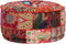 vidaXL - Poef - patchwork - rond - handgemaakt - 40x20 - cm - katoen - rood